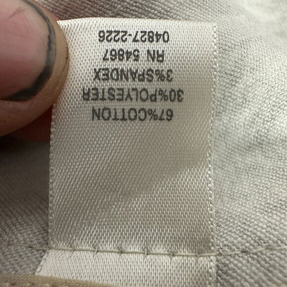 CJ Banks Women's Stretch Button-Up Shirt 1X Cotton/Polyester Beige Pattern - Picture 4 of 5